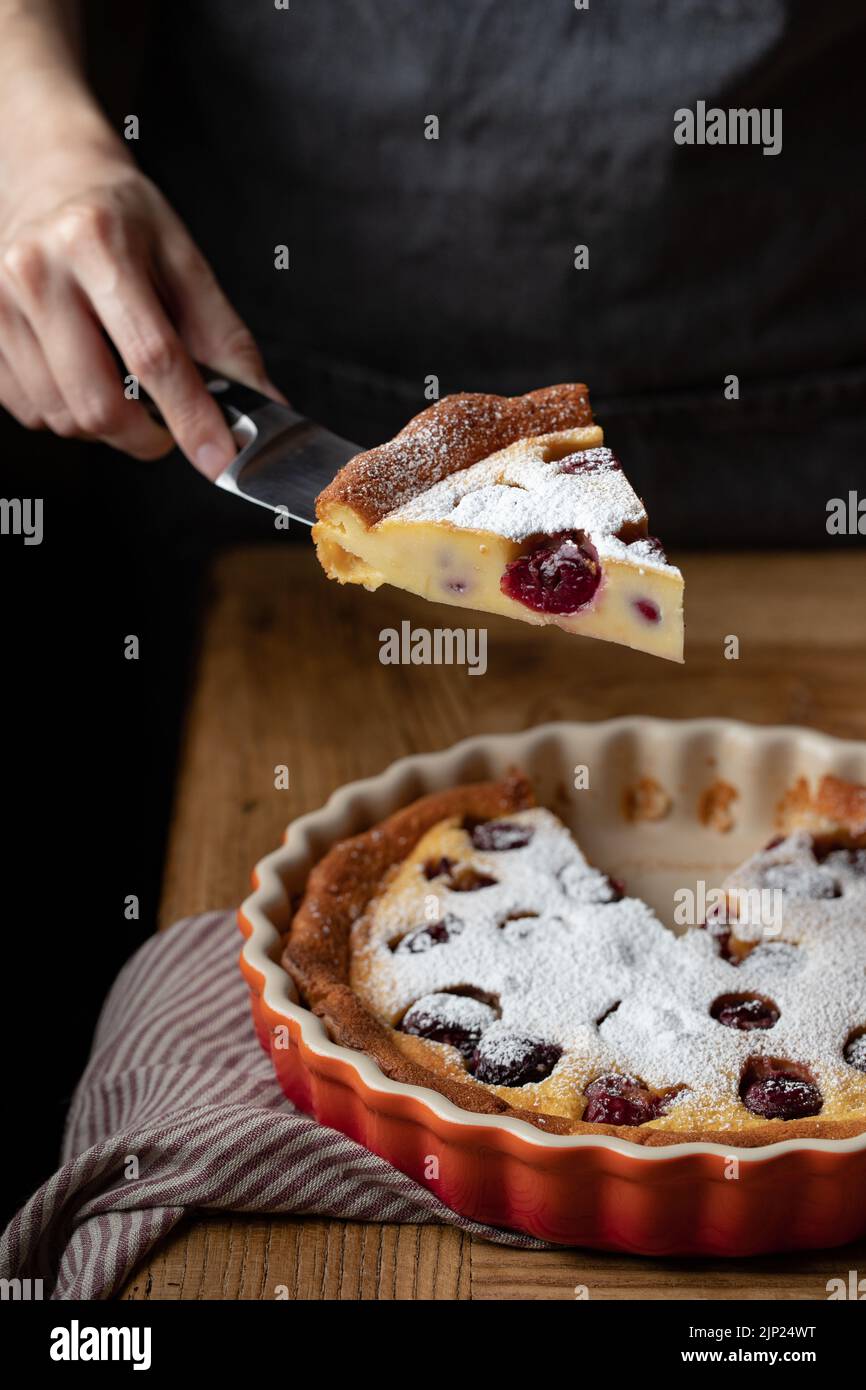 clafoutis, clafoutis de cerisier, clafoutis aux cerises Banque D'Images