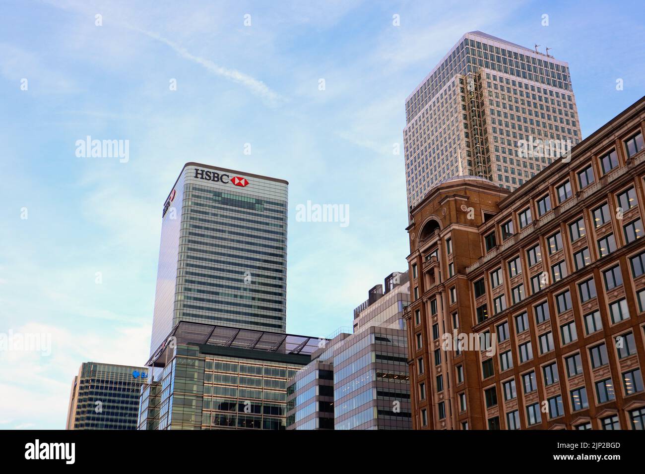 Vue sur les gratte-ciel de Canary Wharf Banque D'Images