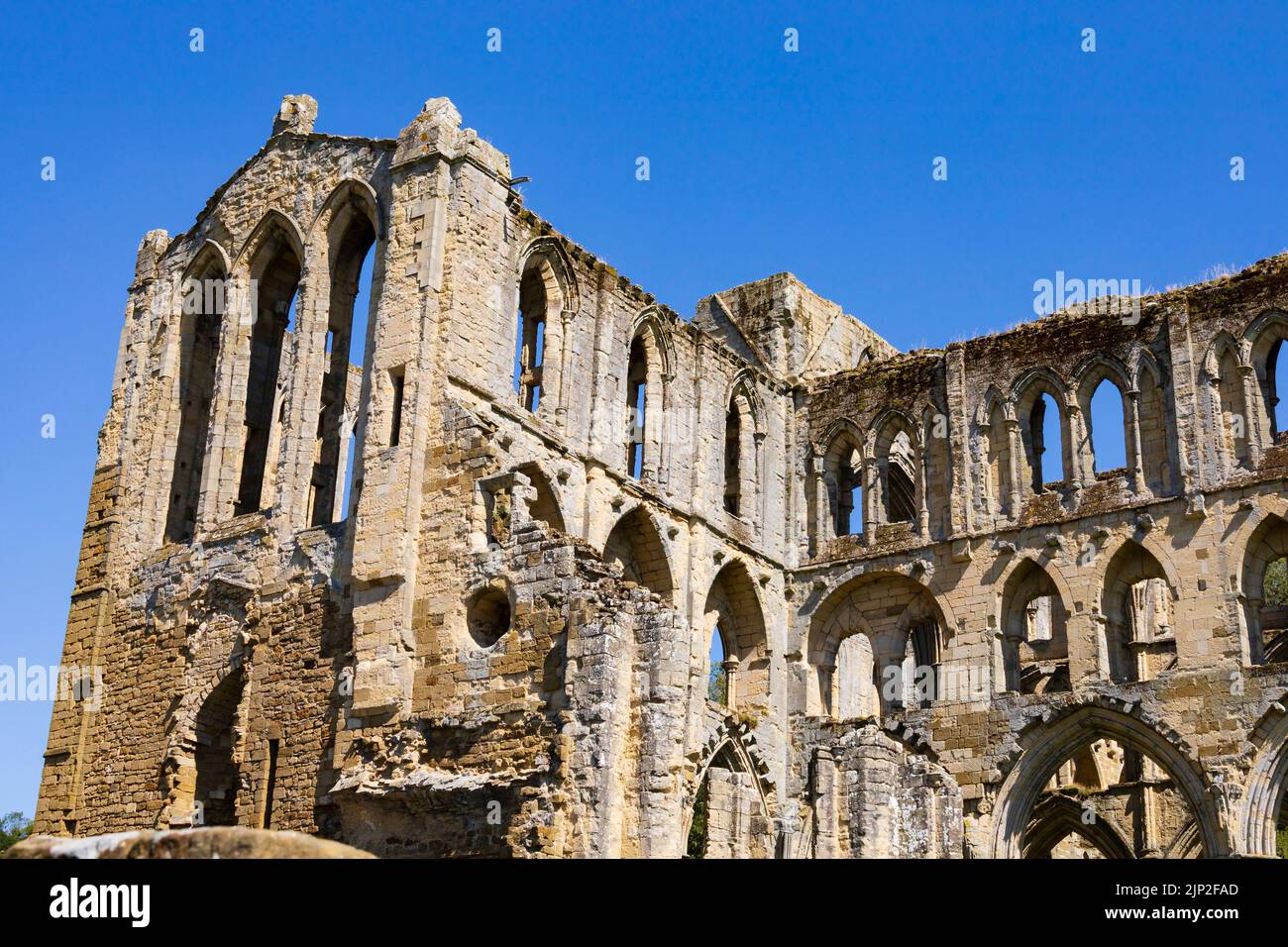 Abbaye de Rievaulx, Abbaye de la vallée de Rye, ruines près de Helmsley, Yorkshire du Nord, Angleterre. Banque D'Images