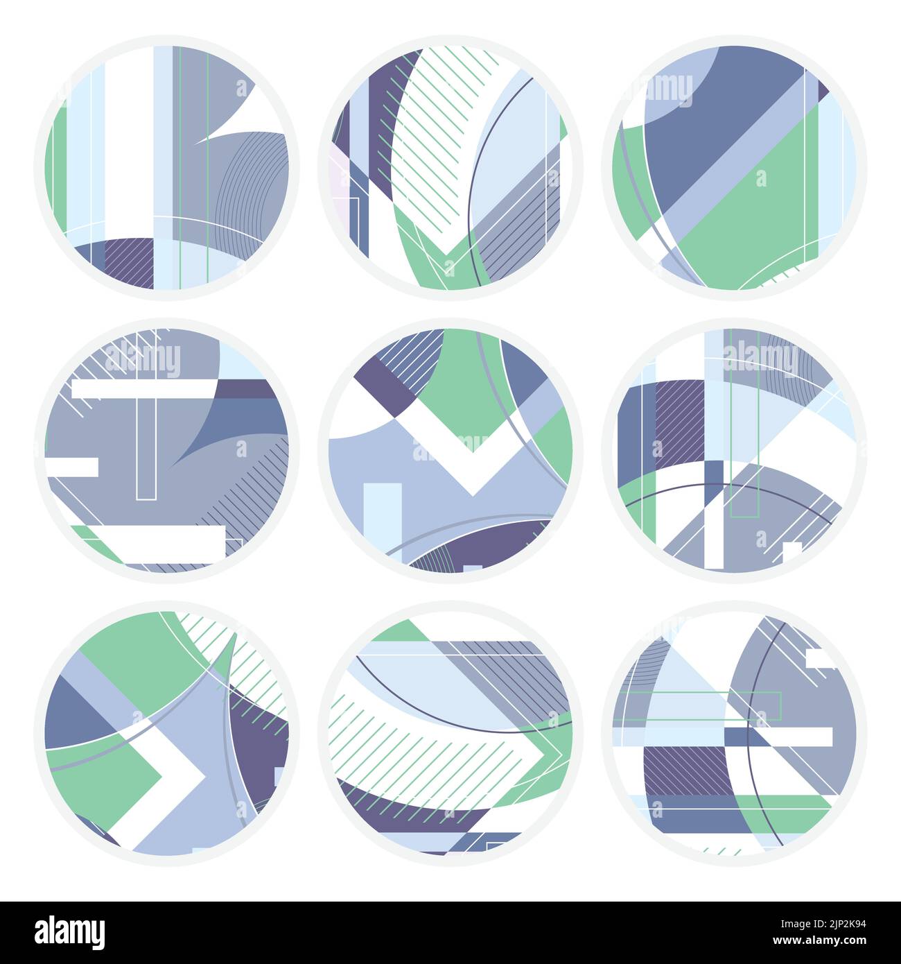 Ensemble de bannières abstraites à cercles géométriques Illustration de Vecteur