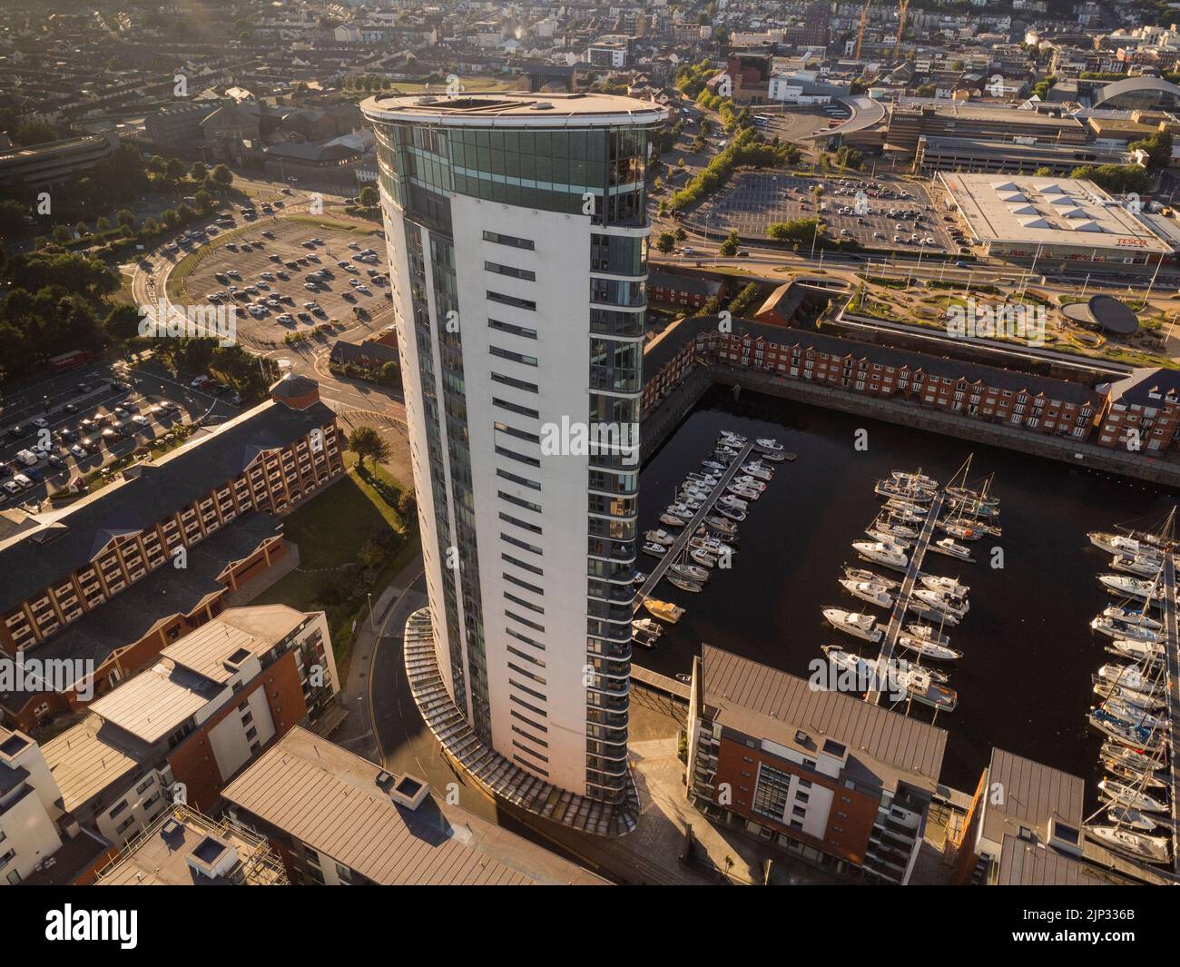 Tour maritime et quartier maritime de Swansea Banque D'Images