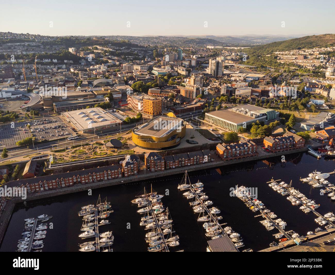Vues aériennes de la nouvelle Swansea Arena août 2022 Banque D'Images