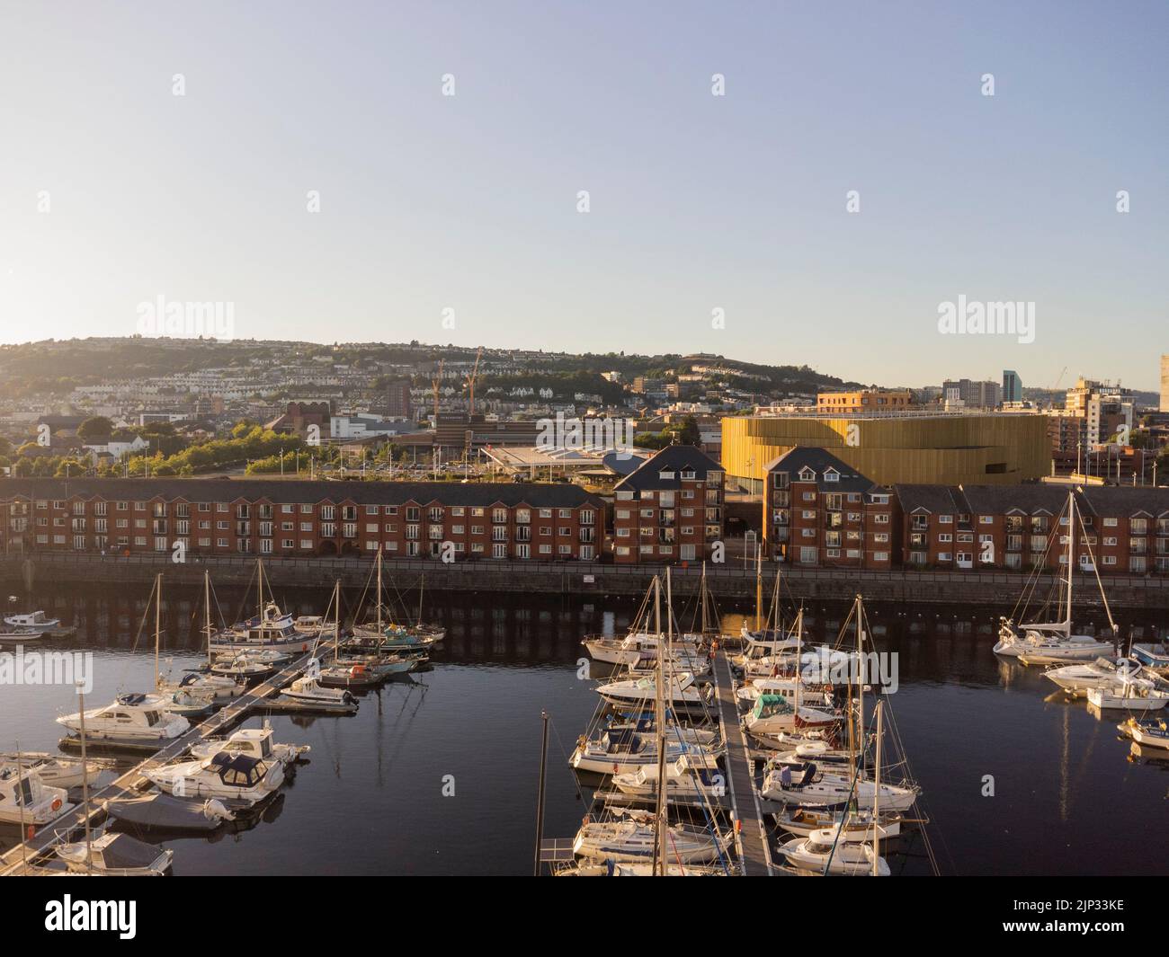 Vues aériennes de la nouvelle Swansea Arena août 2022 Banque D'Images