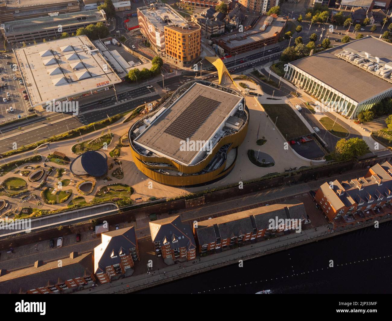 Vues aériennes de la nouvelle Swansea Arena août 2022 Banque D'Images