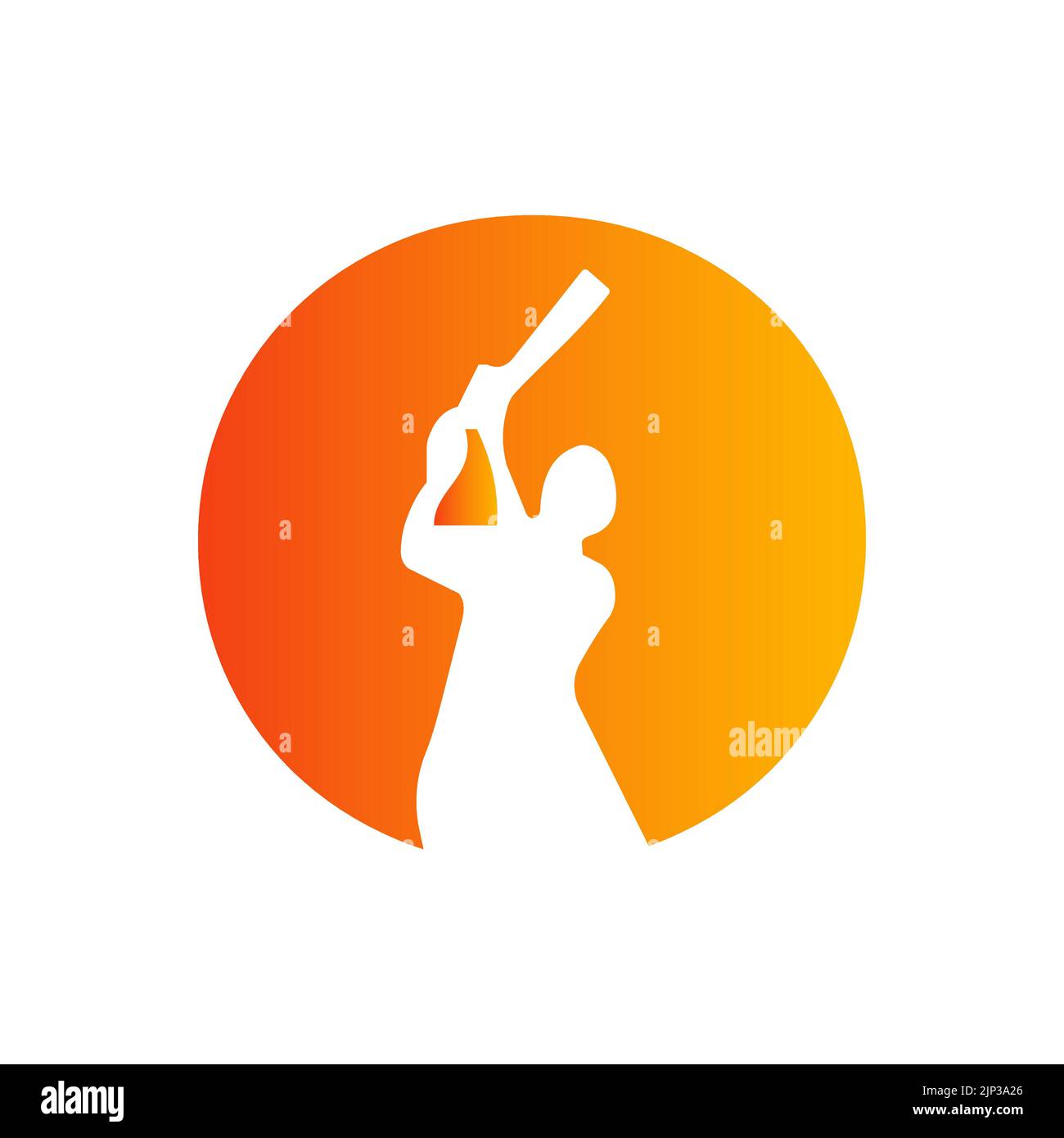 Lettre O Cracket Batsman logo Design signe vectoriel. Logo du club de cricket Illustration de Vecteur