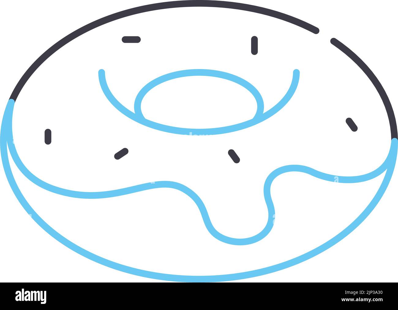 icône de ligne de bagel, symbole de contour, illustration vectorielle, signe de concept Illustration de Vecteur