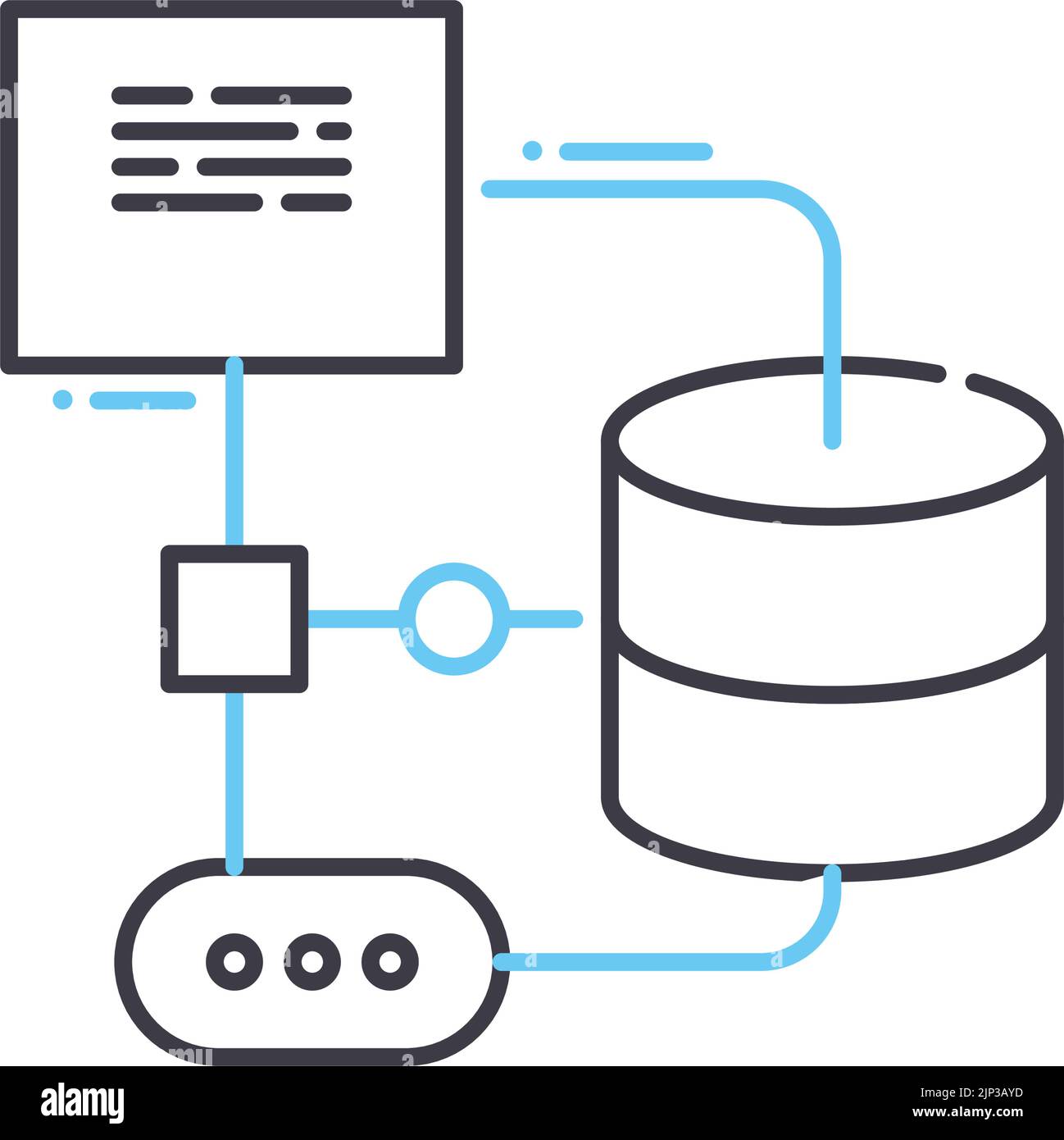 icône de ligne d'algorithme, symbole de contour, illustration de vecteur, signe de concept Illustration de Vecteur