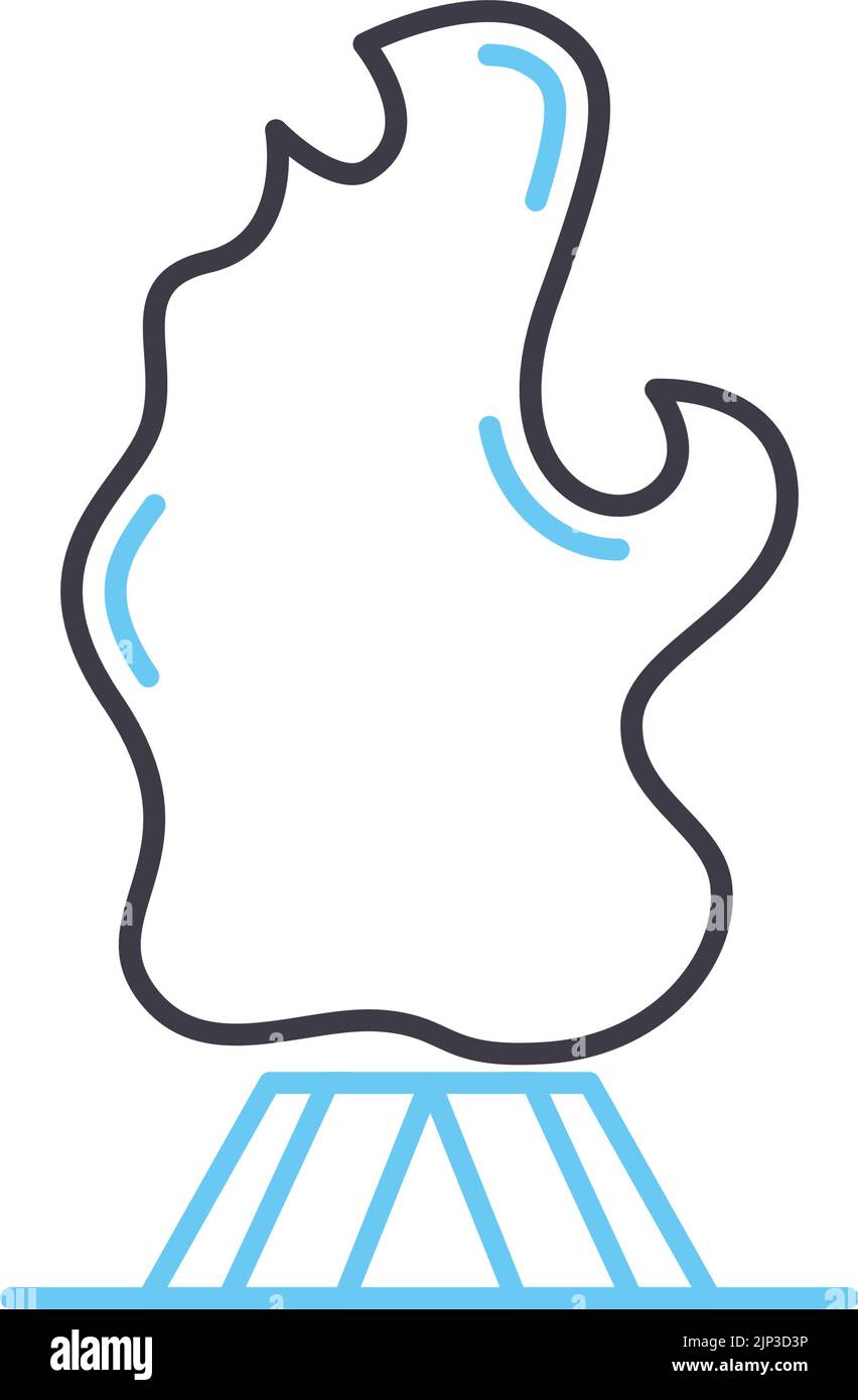 icône de ligne de feu de camp, symbole de contour, illustration vectorielle, signe de concept Illustration de Vecteur