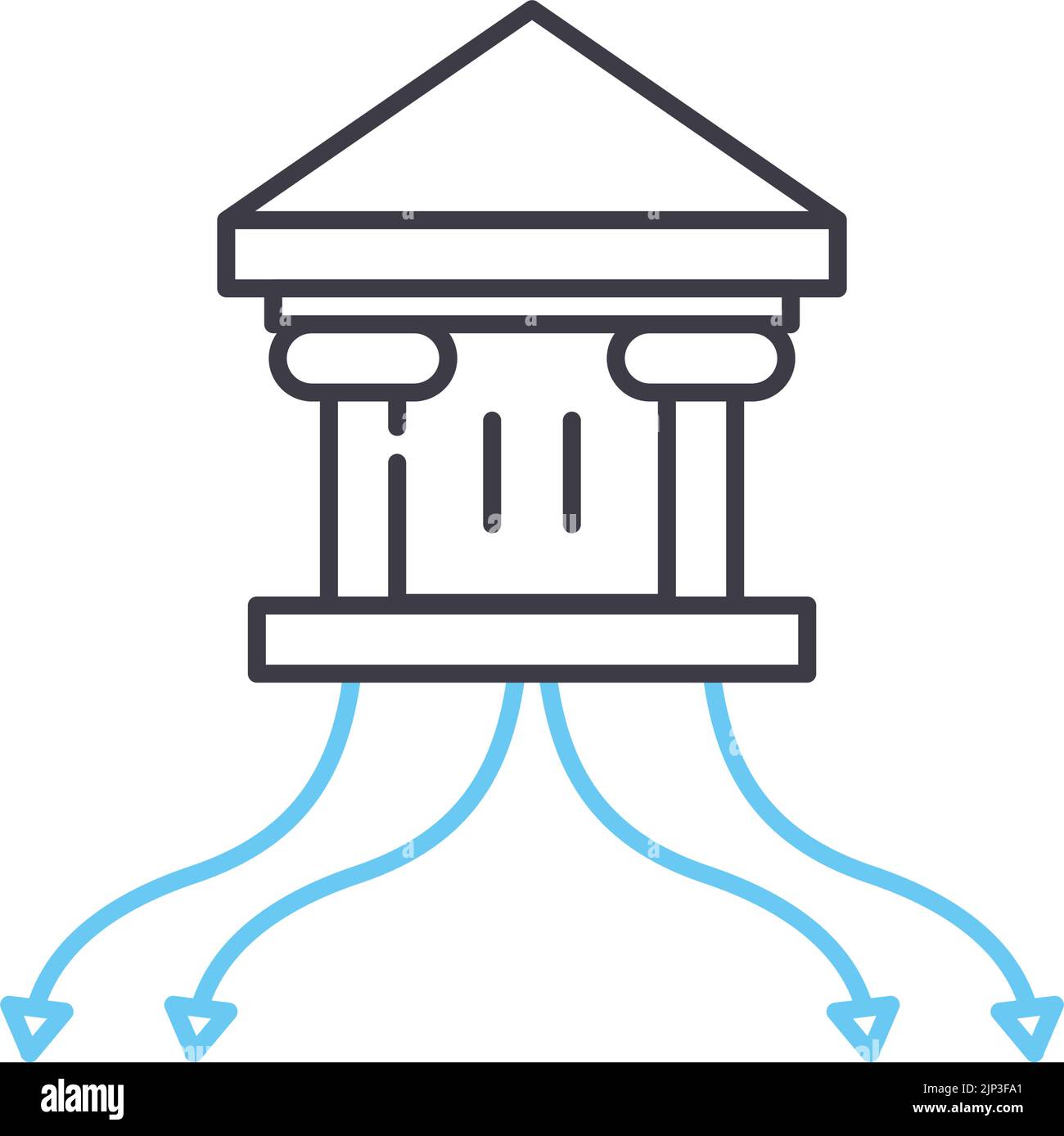 icône de ligne de commerçant bancaire, symbole de contour, illustration vectorielle, signe de concept Illustration de Vecteur