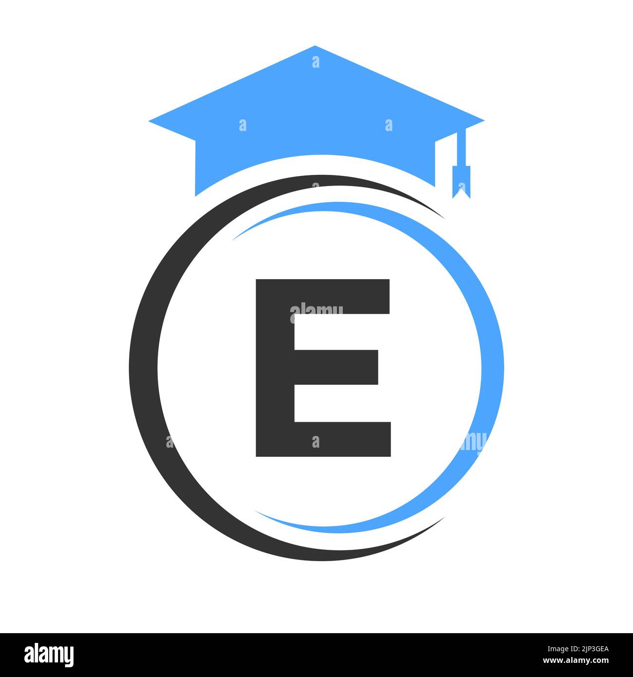Modèle de logo lettre E Education. Concept de logotype d'éducation avec élément Alphabet E Vector Illustration de Vecteur