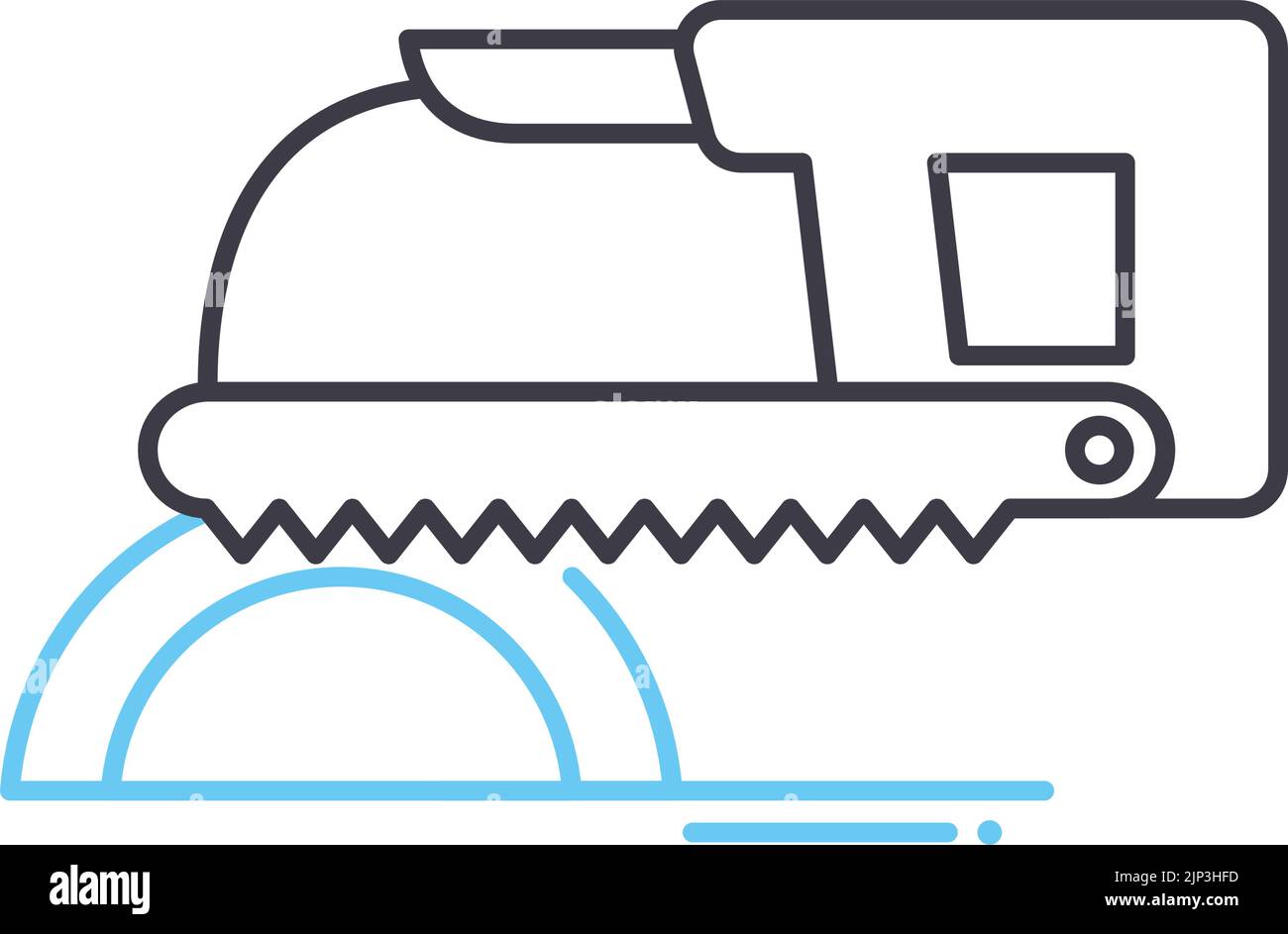 icône de ligne de scie à archet, symbole de contour, illustration vectorielle, signe de concept Illustration de Vecteur