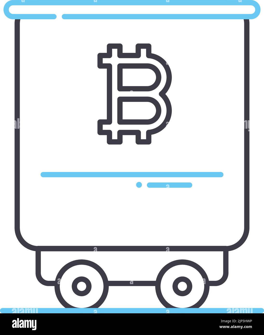 icône de ligne de blockchain, symbole de contour, illustration vectorielle, signe de concept Illustration de Vecteur