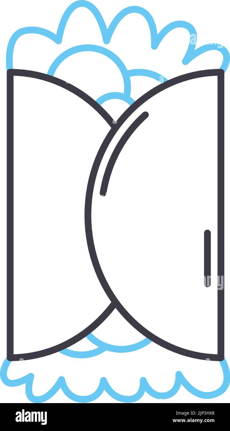 icône de ligne de buritto, symbole de contour, illustration vectorielle, signe de concept Illustration de Vecteur