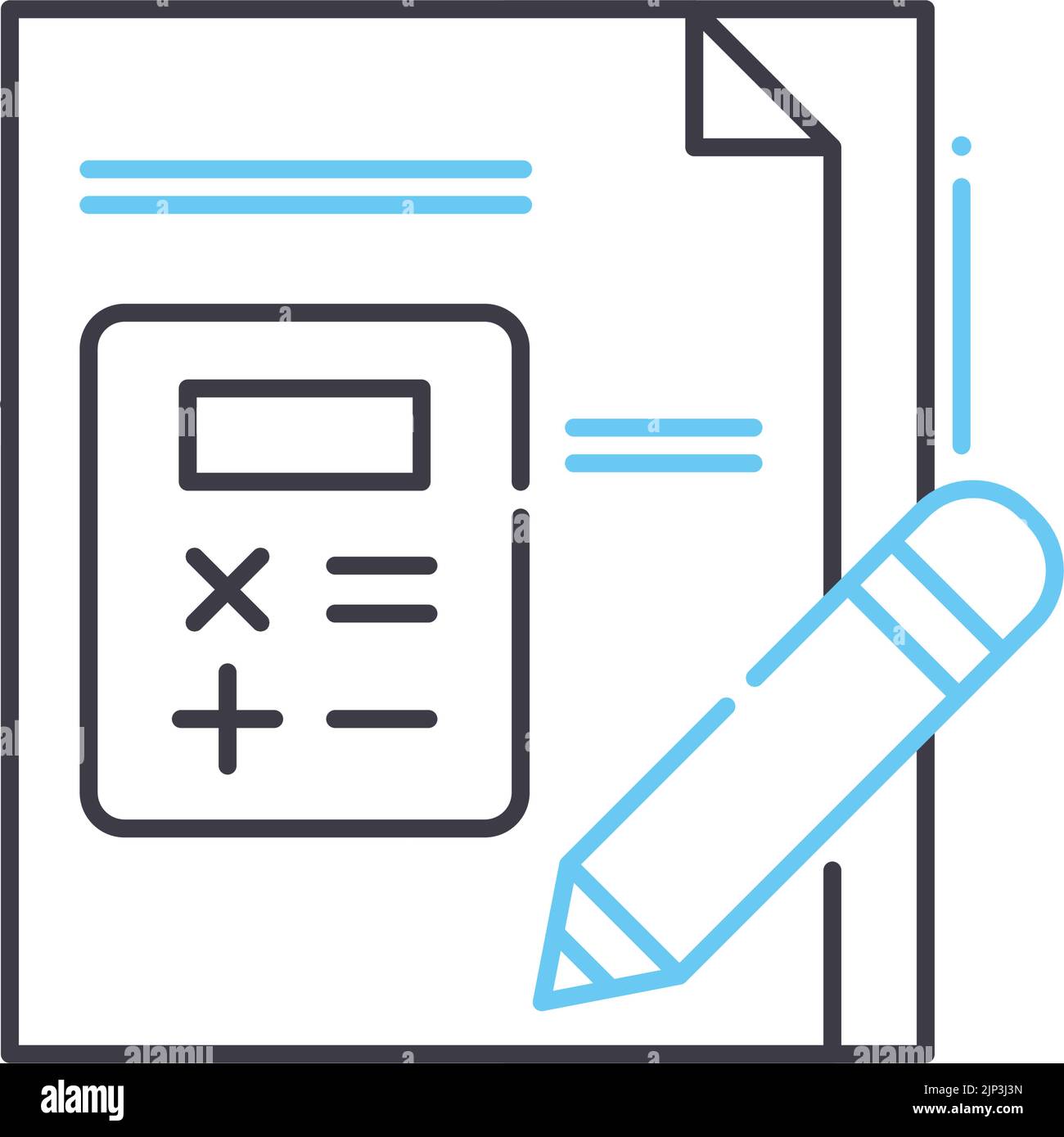 icône de ligne de plan comptable, symbole de contour, illustration vectorielle, signe de concept Illustration de Vecteur