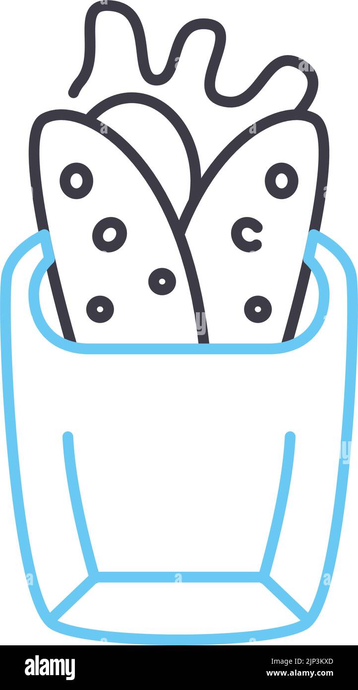 icône de ligne burrito, symbole de contour, illustration vectorielle, signe de concept Illustration de Vecteur