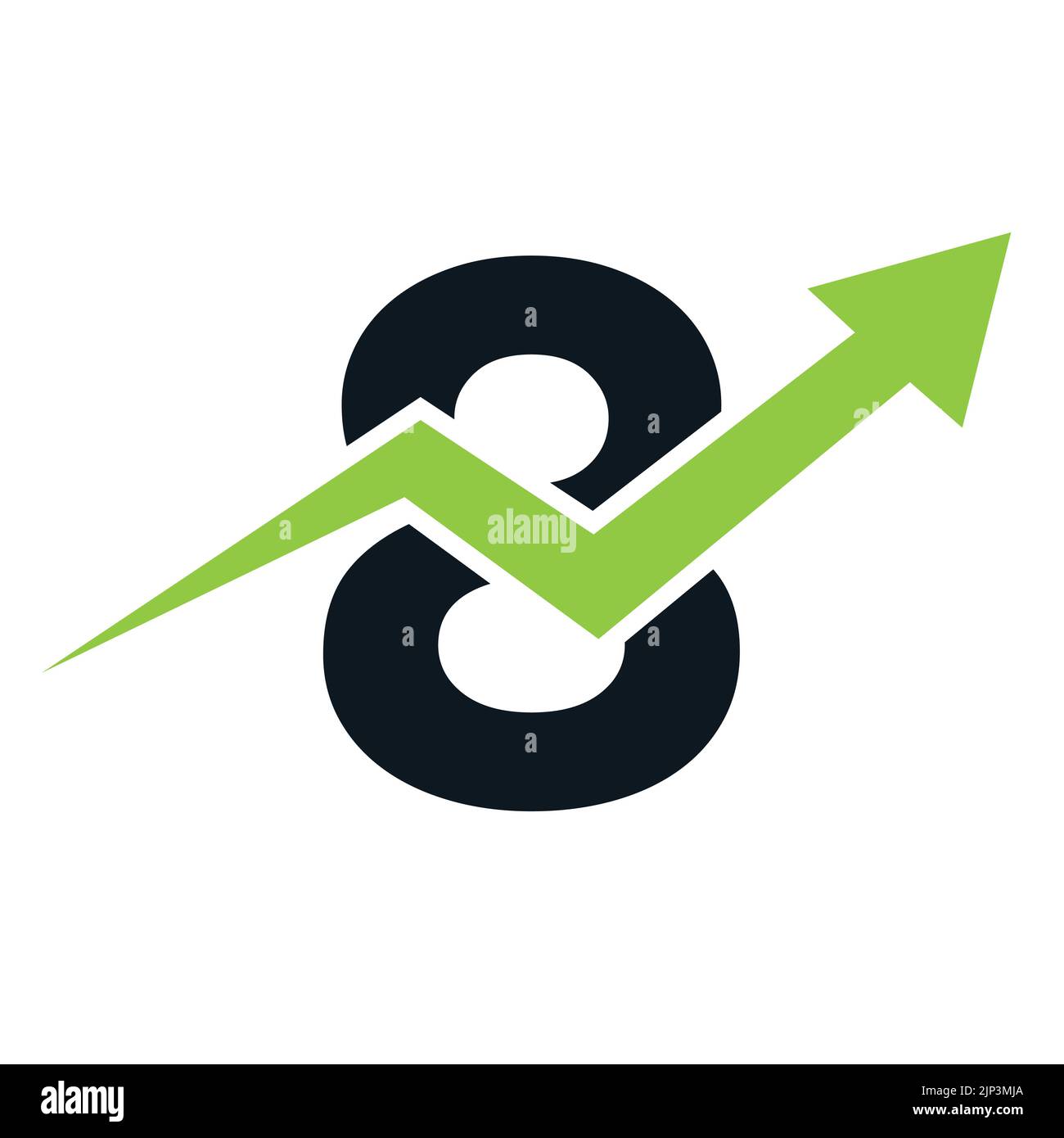 Logo financier lettre 8. Concept de modèle de logo Finance et développement de l'investissement financier avec flèche de croissance des entreprises Illustration de Vecteur