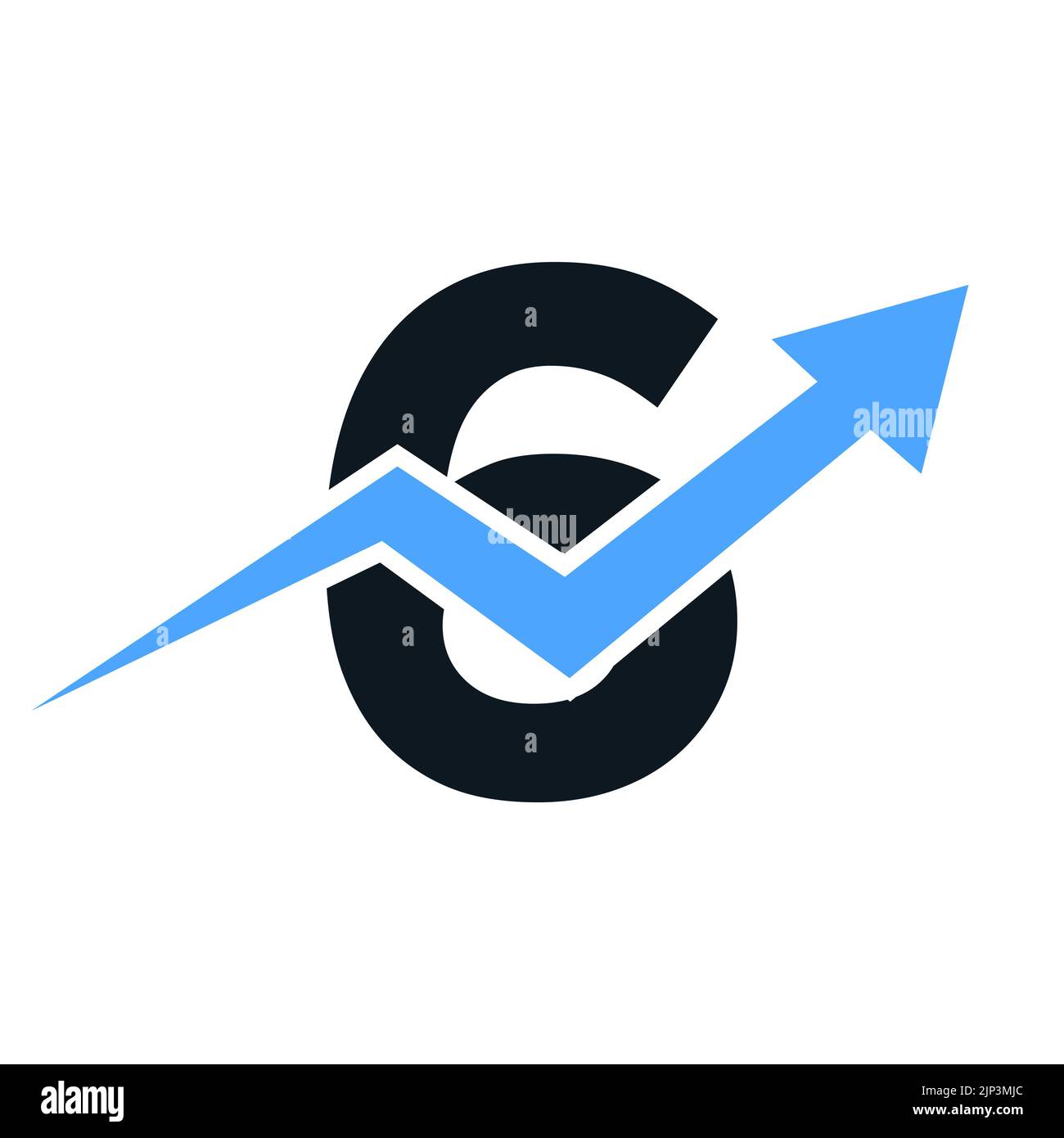 Logo financier lettre 6. Concept de modèle de logo Finance et développement de l'investissement financier avec flèche de croissance des entreprises Illustration de Vecteur