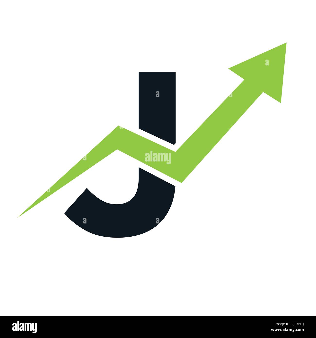 Lettre J logo financier. Concept de modèle de logo Finance et développement de l'investissement financier avec flèche de croissance des entreprises Illustration de Vecteur