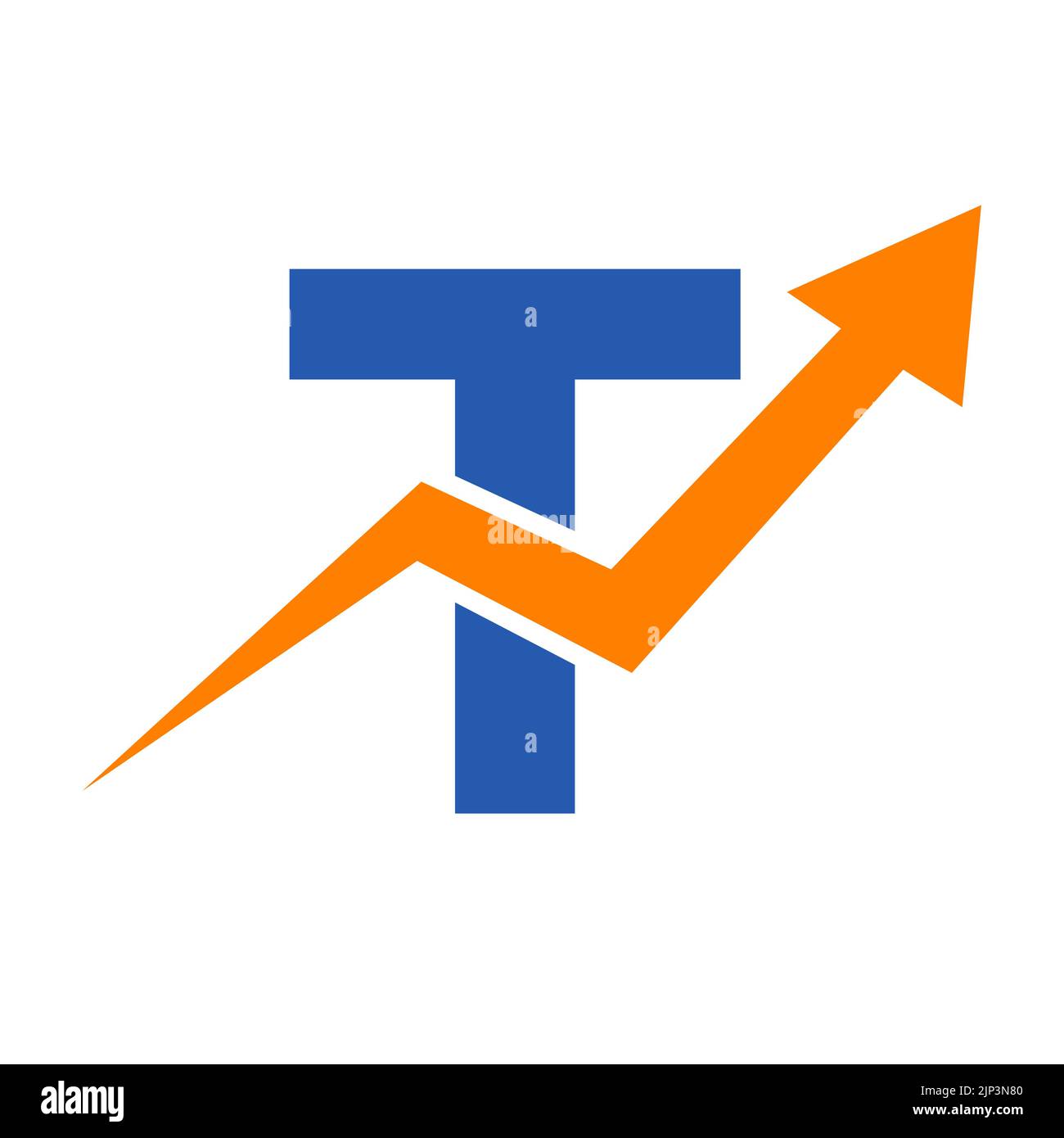 Logo financier lettre T. Concept de modèle de logo Finance et développement de l'investissement financier avec flèche de croissance des entreprises Illustration de Vecteur