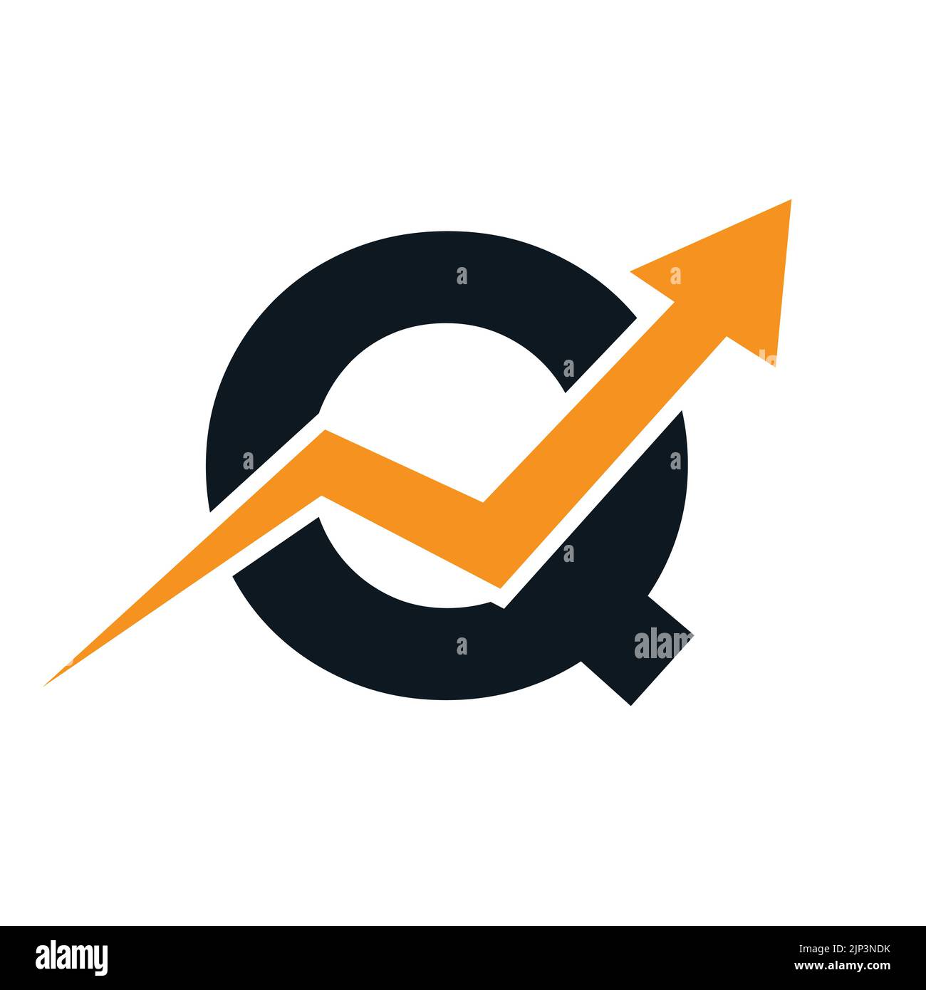 Logo financier lettre Q. Concept de modèle de logo Finance et développement de l'investissement financier avec flèche de croissance des entreprises Illustration de Vecteur