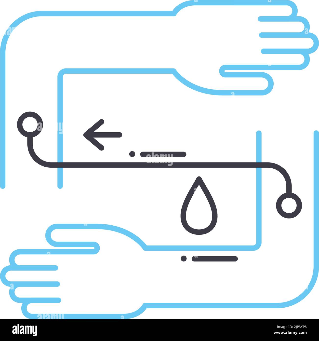 icône de ligne de don de sang, symbole de contour, illustration vectorielle, signe de concept Illustration de Vecteur