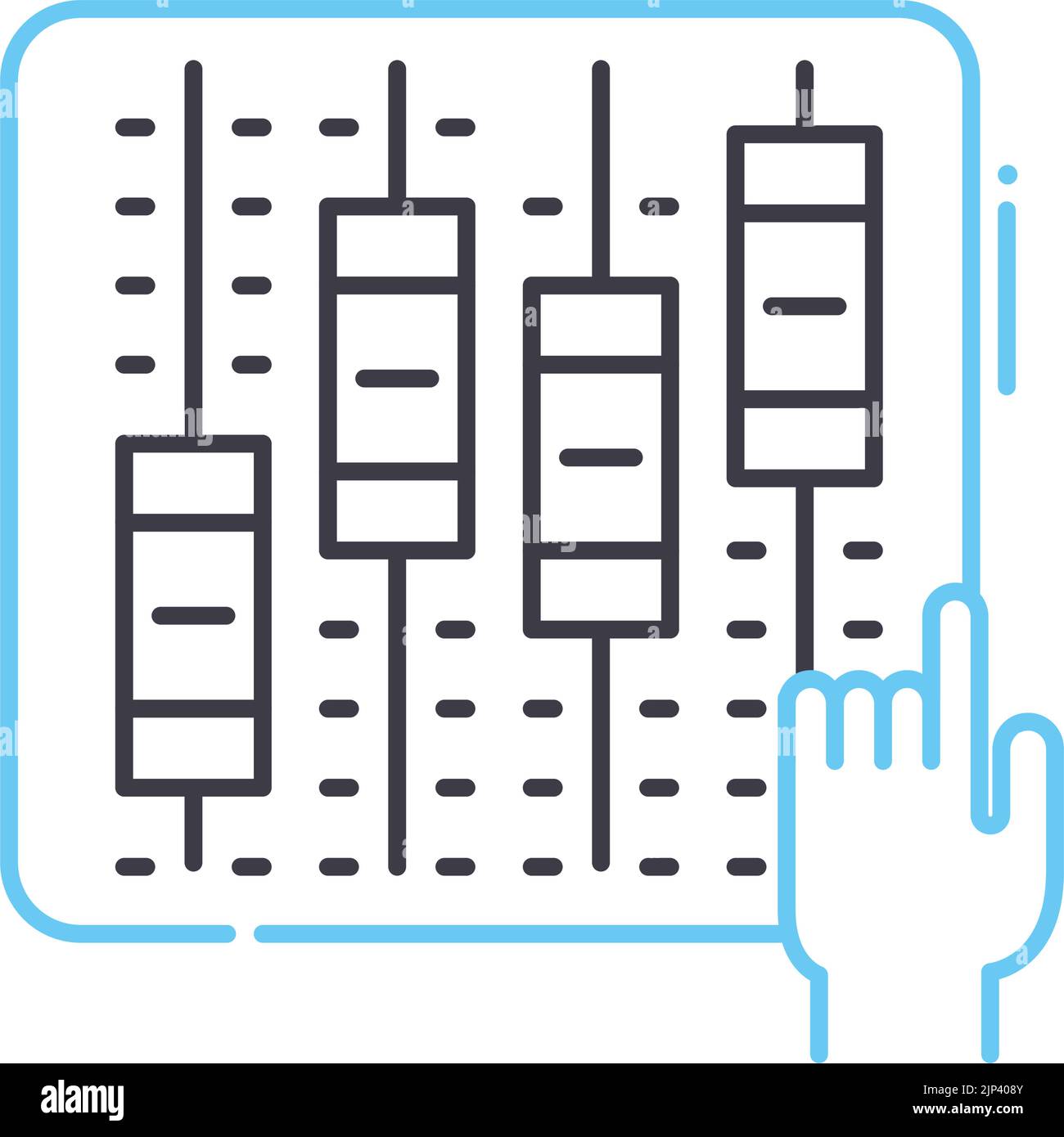 icône de ligne d'équipement auxiliaire, symbole de contour, illustration vectorielle, signe de concept Illustration de Vecteur