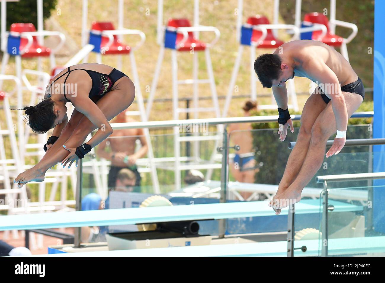 15th août 2022. Foro Italico, Rome, Italie; Championnat européen de natation Rome 2022: V Antolino Pacheco, Carlos Camacho del Hoyo (esp) événement d'équipe Banque D'Images