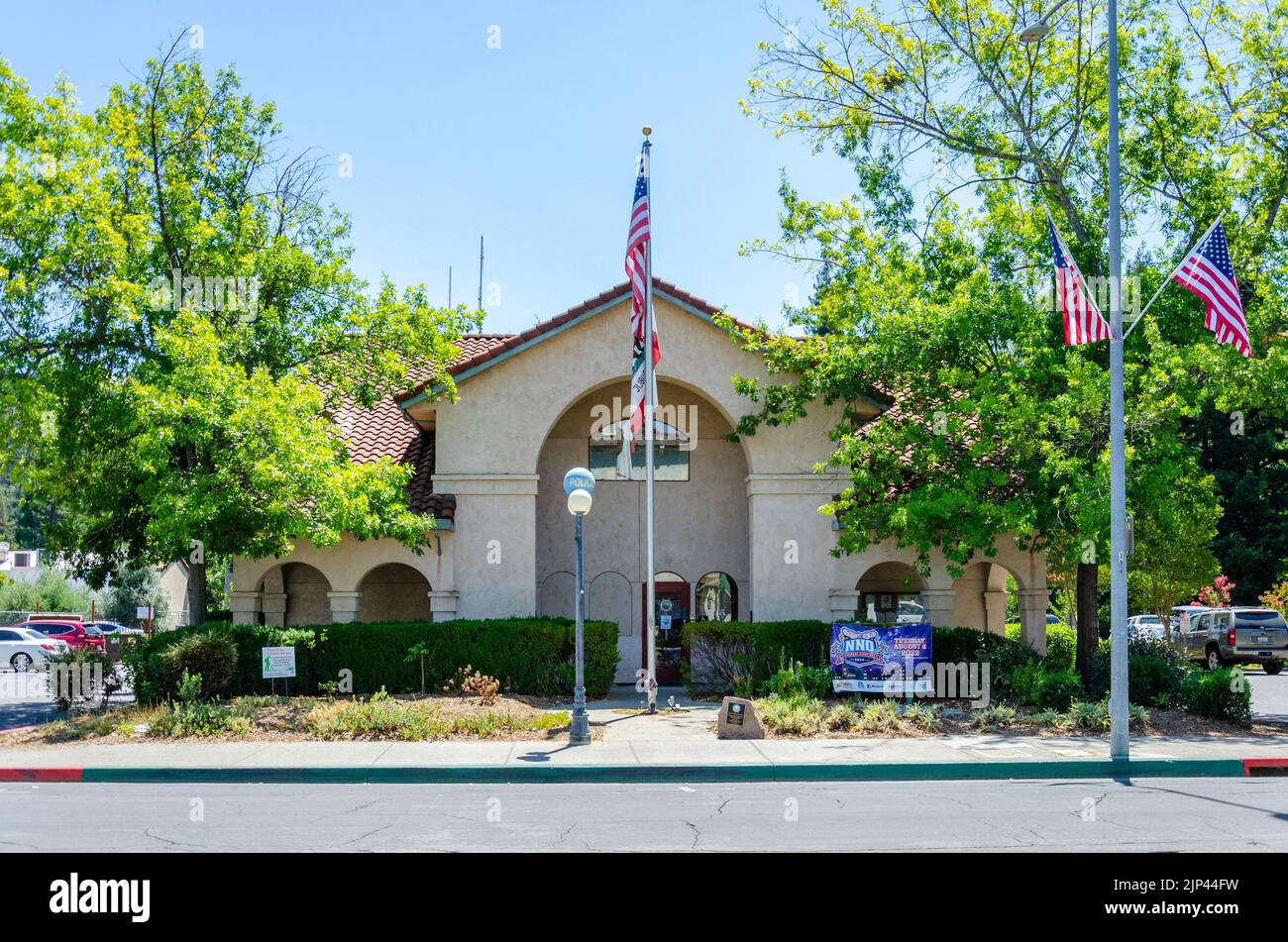 Le département de police de la ville de Calistoga, dans la vallée de Napa, en Californie, aux États-Unis Banque D'Images