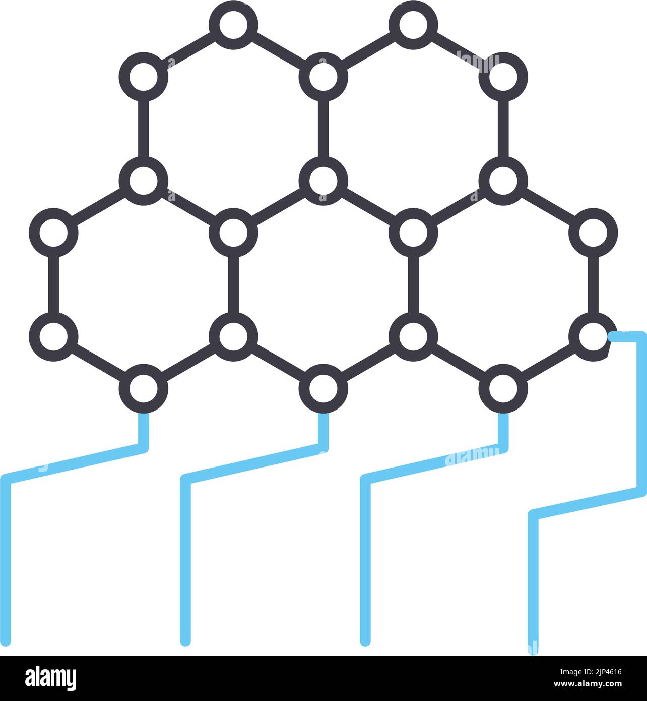 icône de ligne nano-électronique avancée, symbole de contour, illustration vectorielle, signe de concept Illustration de Vecteur