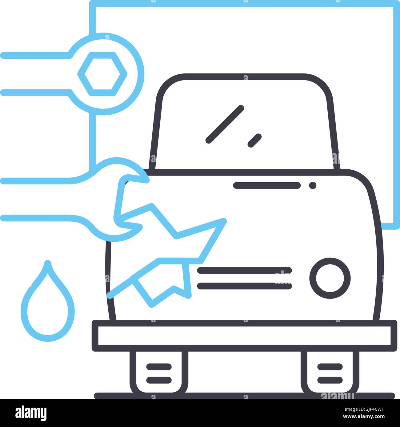 icône de ligne de réparation de peinture de carrosserie, symbole de contour, illustration vectorielle, signe de concept Illustration de Vecteur