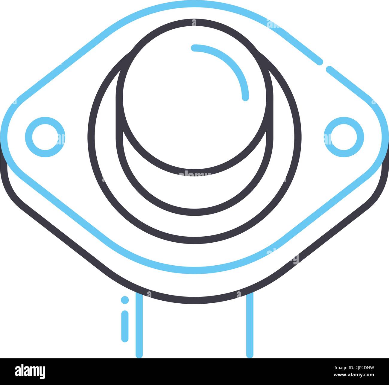 icône de ligne de transistor bjt, symbole de contour, illustration vectorielle, signe de concept Illustration de Vecteur