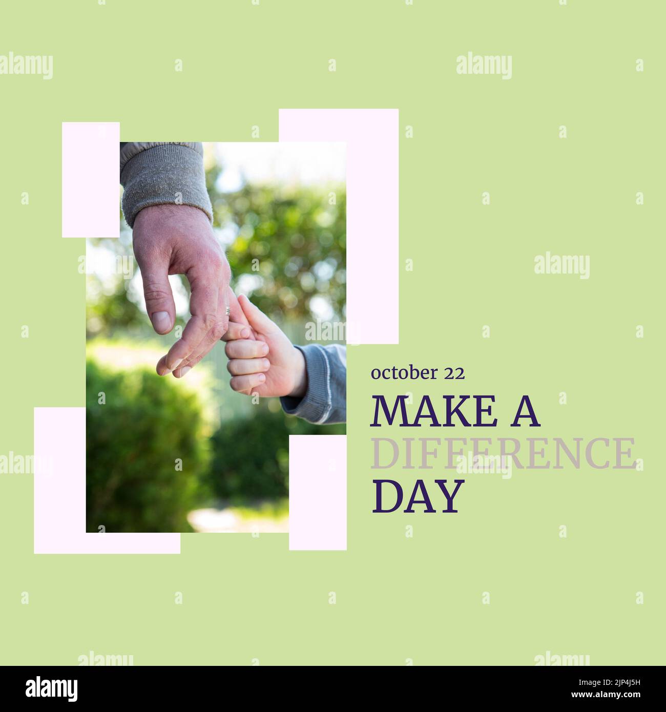 Composition du texte « faire la différence » du jour au-dessus des mains. Faire la différence concept de jour et de célébration image générée numériquement. Banque D'Images
