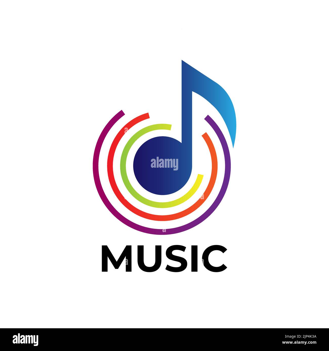 Musique du logo Vector. Illustration de notes musicales Illustration de Vecteur
