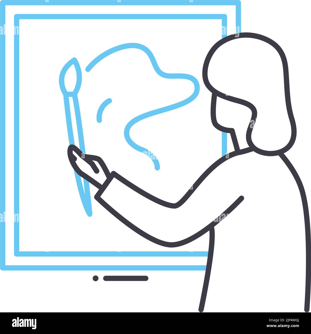 icône de la ligne d'art thérapeutique, symbole de contour, illustration vectorielle, signe de concept Illustration de Vecteur