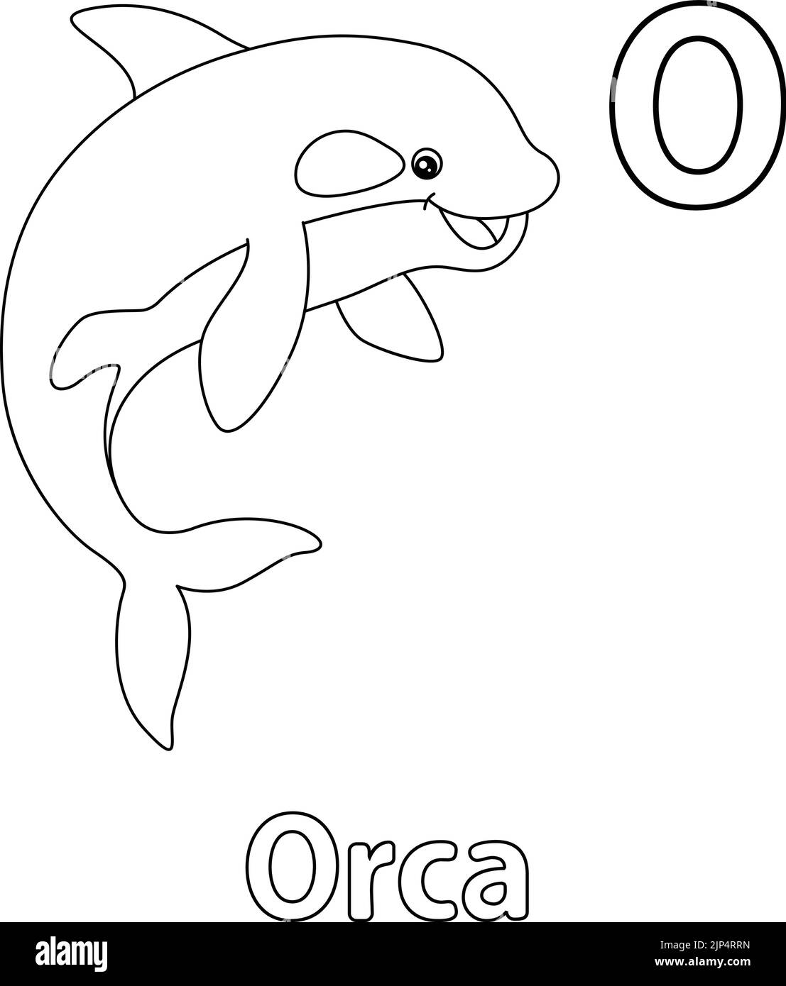 Orca Alphabet ABC coloriage page O Illustration de Vecteur