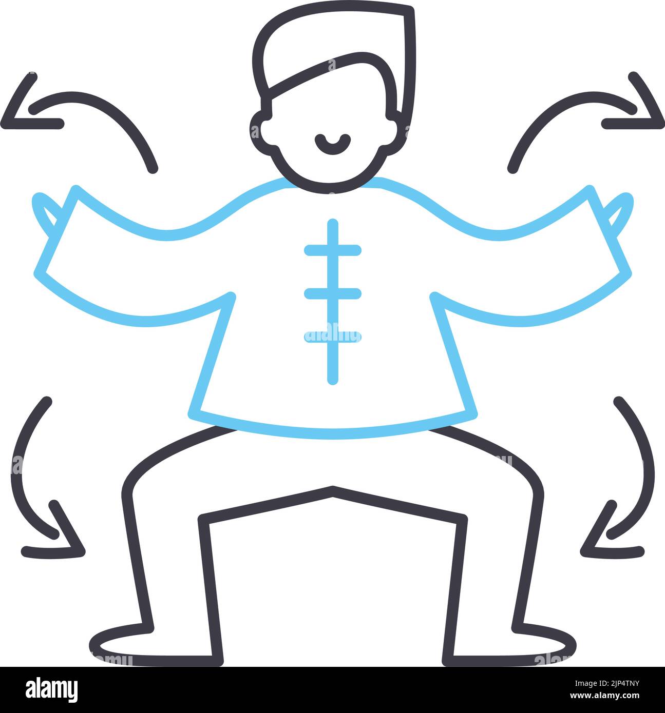 icône de ligne de thérapie par mouvement du corps, symbole de contour, illustration vectorielle, signe concept Illustration de Vecteur