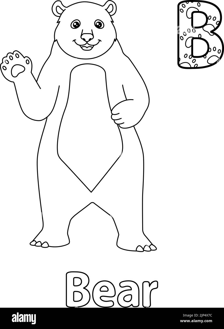 Ours Alphabet ABC coloriage page B Illustration de Vecteur