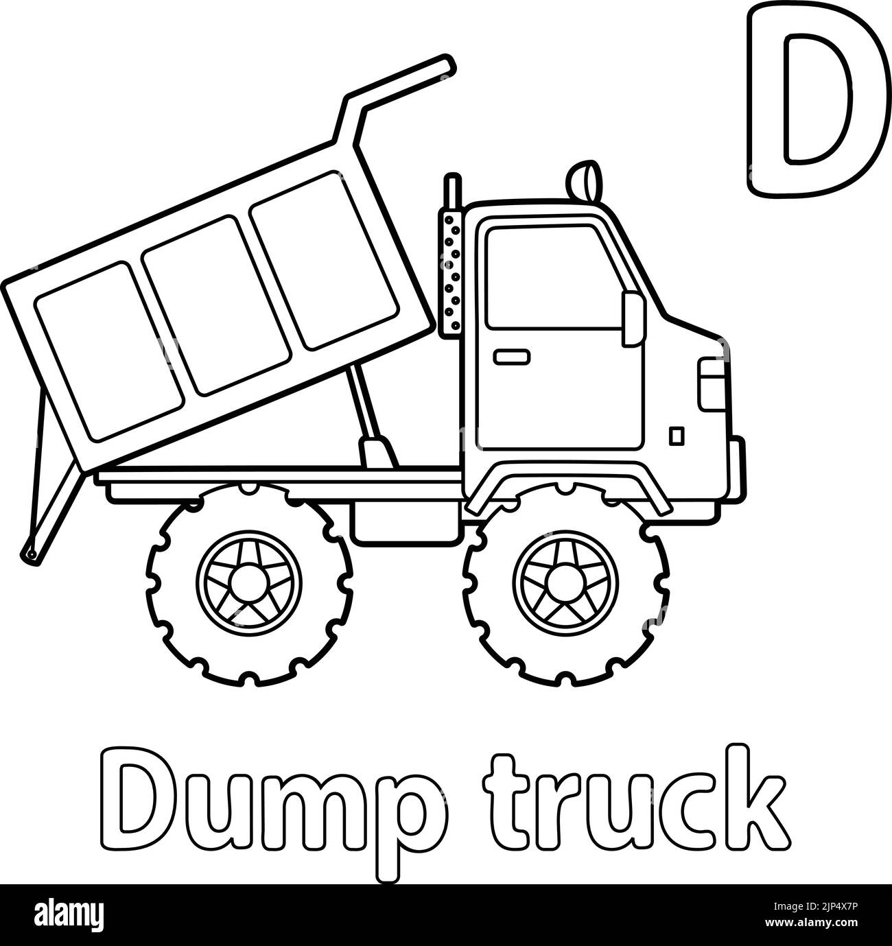 Camion à benne Alphabet ABC coloriage page D Illustration de Vecteur