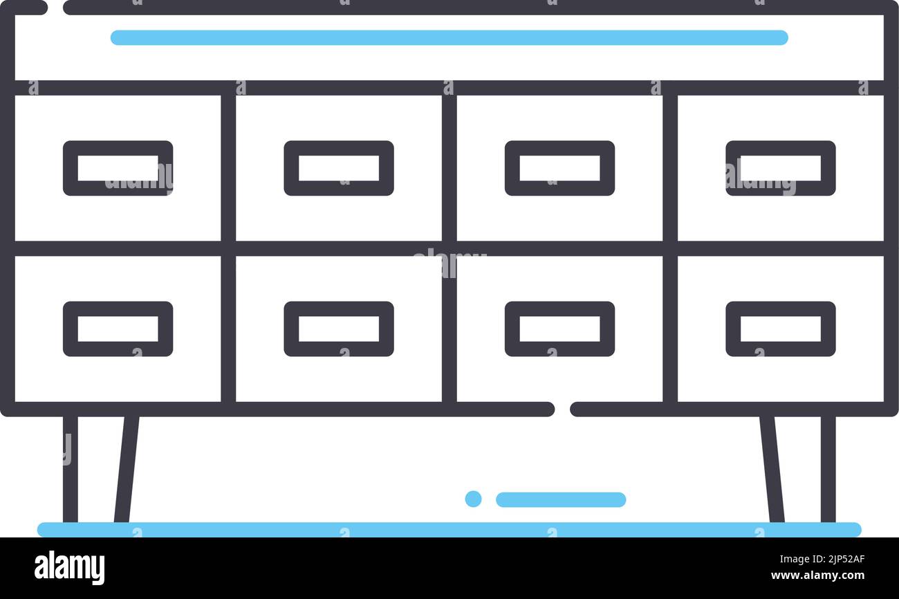 icône de ligne de tiroir de caisse, symbole de contour, illustration vectorielle, signe de concept Illustration de Vecteur