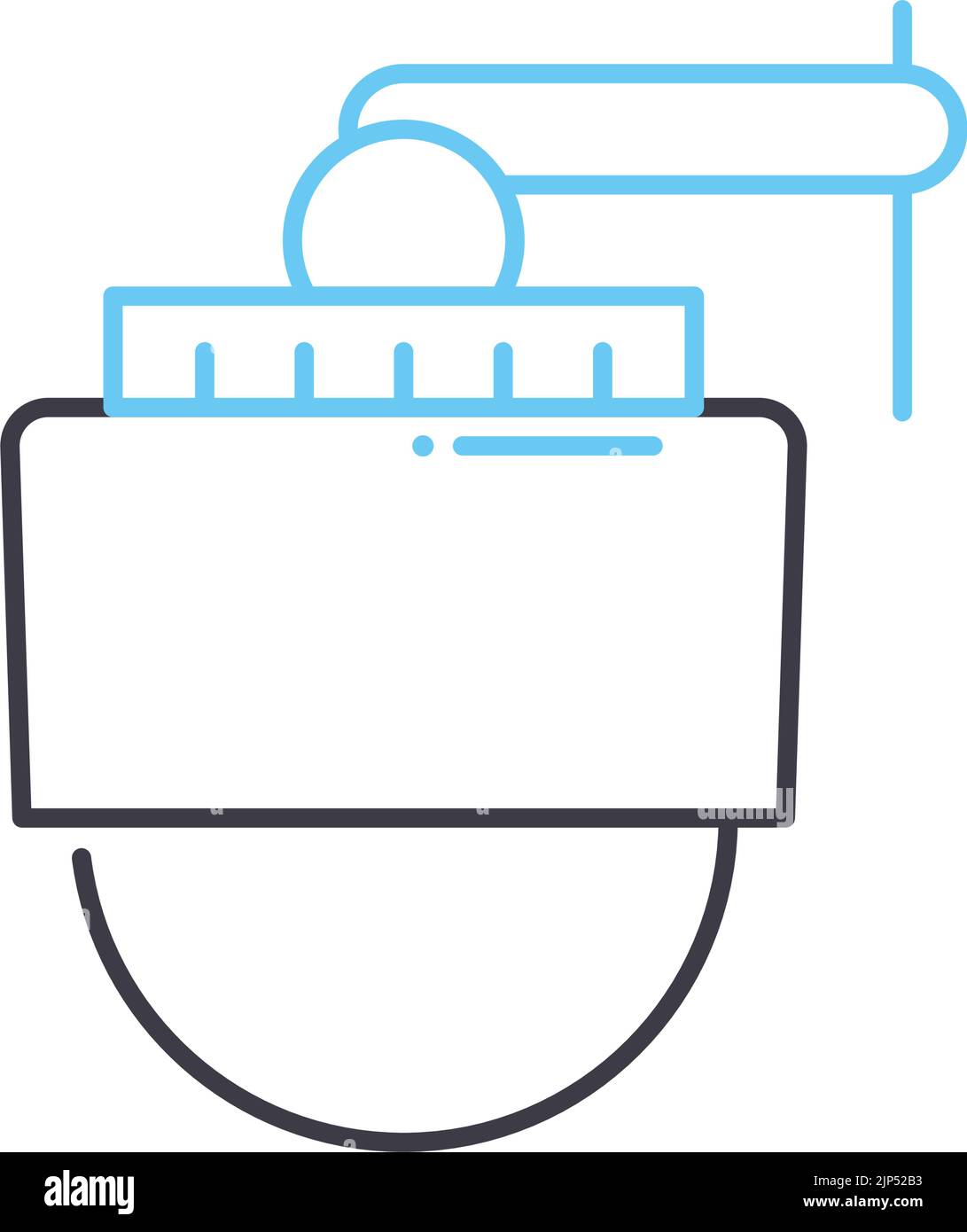 icône de ligne de caméra de circuit urbain, symbole de contour, illustration vectorielle, signe de concept Illustration de Vecteur