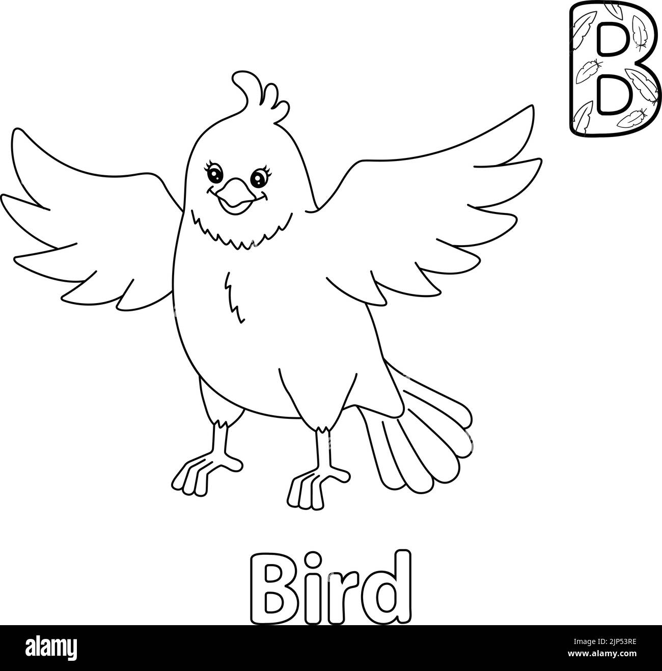 Oiseau Alphabet Dinosaur ABC coloriage page Illustration de Vecteur
