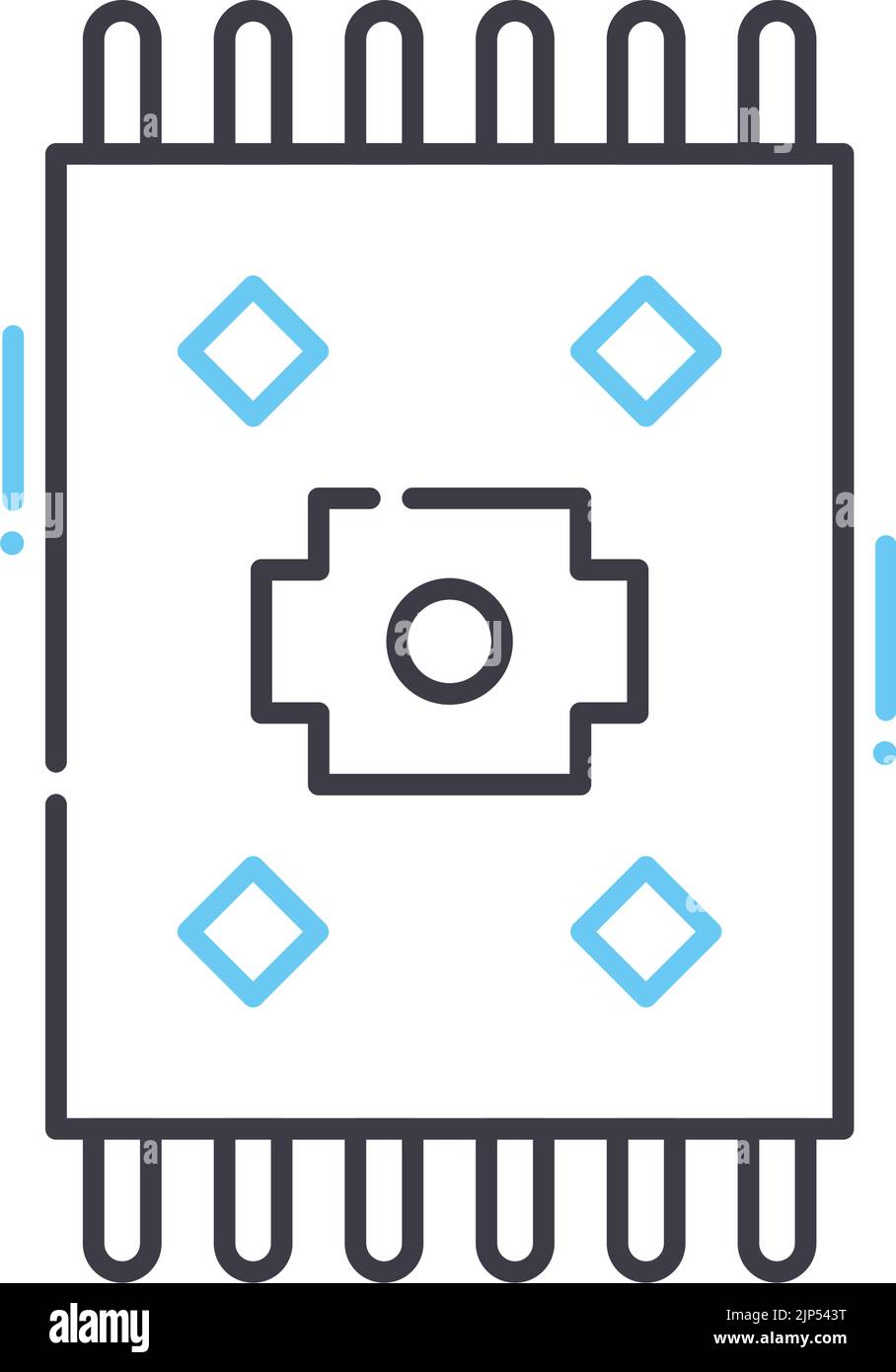 icône de ligne de tapis, symbole de contour, illustration vectorielle, signe de concept Illustration de Vecteur