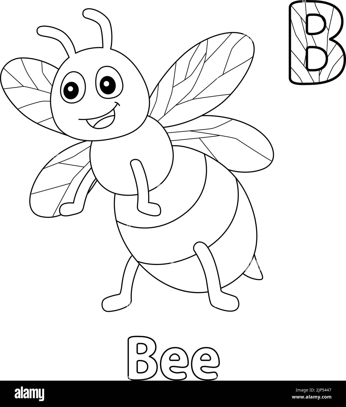 Abeille Alphabet ABC coloriage page B Illustration de Vecteur