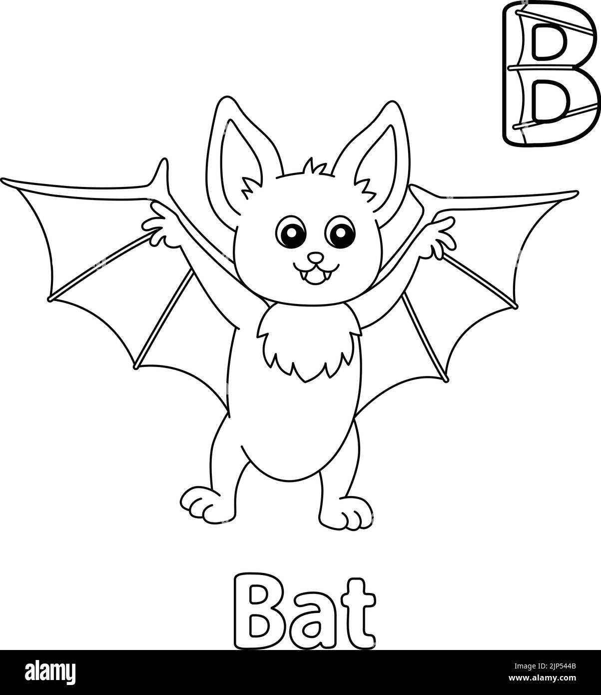 Bat Alphabet ABC coloriage page B Illustration de Vecteur