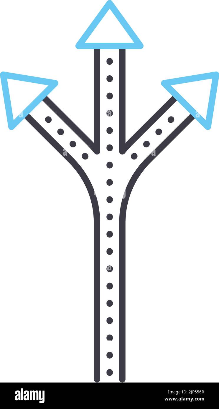icône de ligne de direction transversale, symbole de contour, illustration vectorielle, signe de concept Illustration de Vecteur