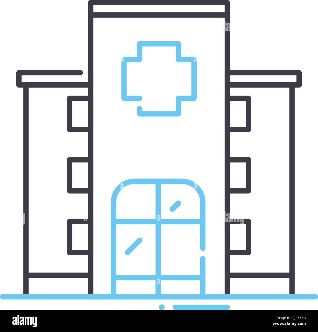 icône de ligne de cliniques, symbole de contour, illustration vectorielle, signe de concept Illustration de Vecteur