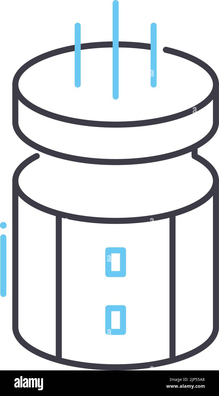 icône de ligne de condensateur, symbole de contour, illustration de vecteur, signe de concept Illustration de Vecteur