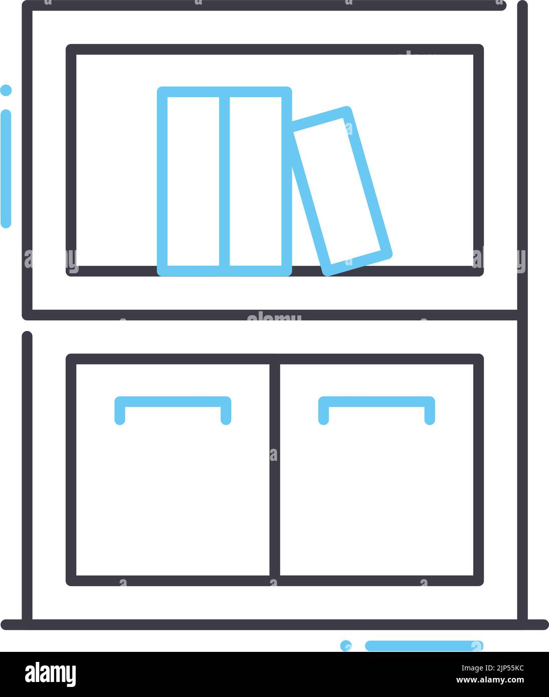 icône de ligne de classeur, symbole de contour, illustration vectorielle, signe de concept Illustration de Vecteur