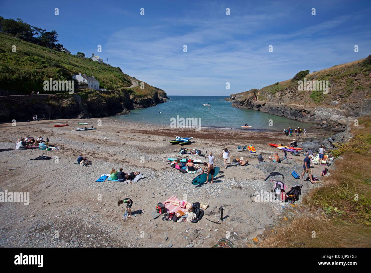 Plage de Port Gaverne. Cornouailles, Angleterre Banque D'Images