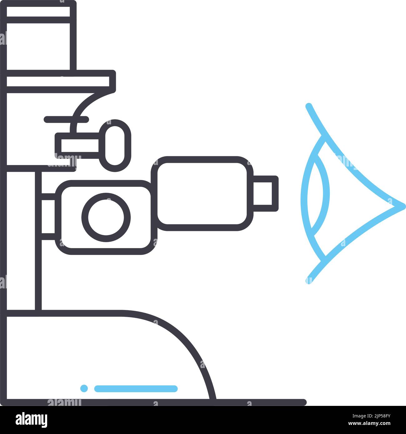 icône de ligne de test oculaire, symbole de contour, illustration vectorielle, signe de concept Illustration de Vecteur